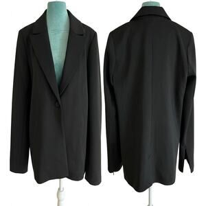 Good American Black Scuba Blazer NWT Size 4 Oversized Quiet Luxury Clean Girl